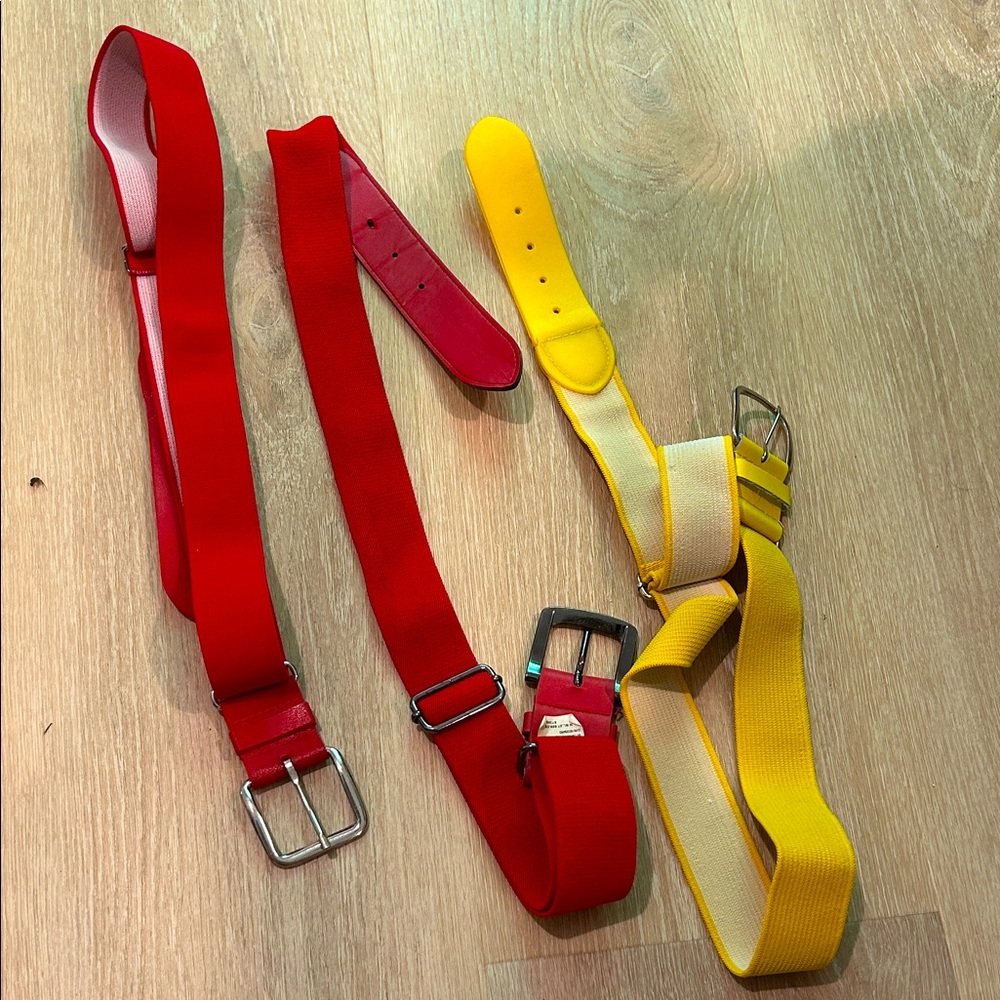 Red and Yellow Belts Softball/baseball belts